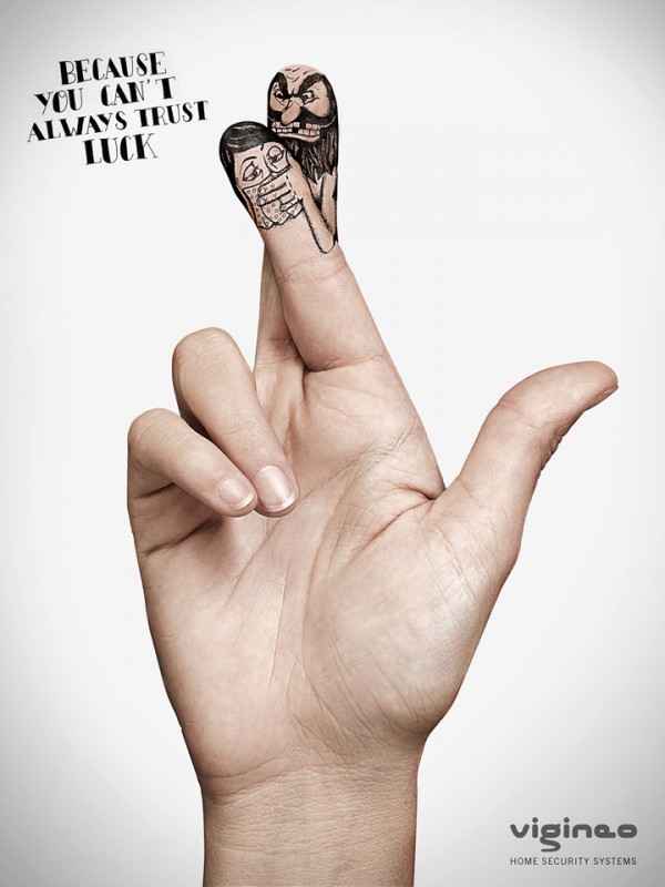 手指广告创意 警惕身边的危险 安全相关广告创意