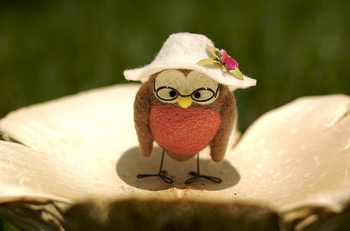 毛茸茸的可爱手工毡布小鸟 手工DIY布偶