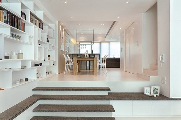 现代豪华住宅室内设计 创意客厅壁柜设计