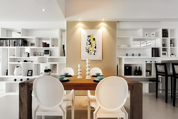 现代豪华住宅室内设计 创意客厅壁柜设计